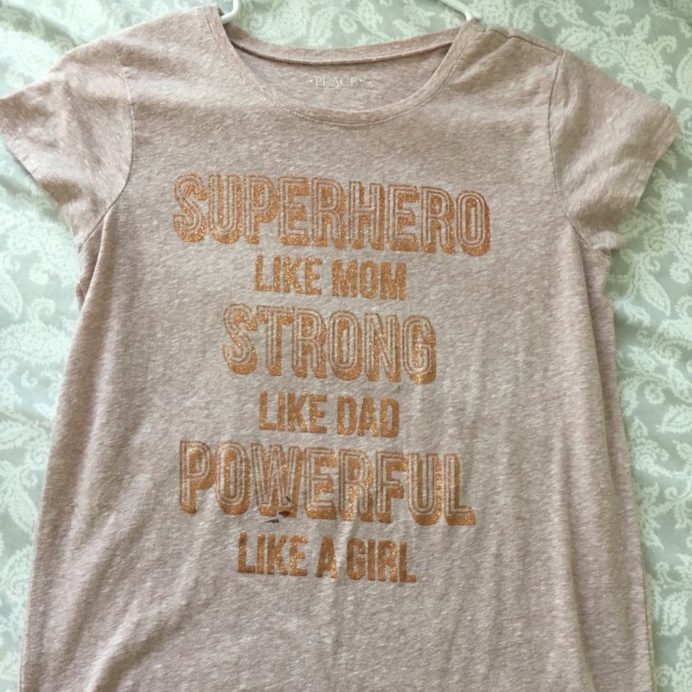 Dusty Rose Crew Neck Glitter T-shirt